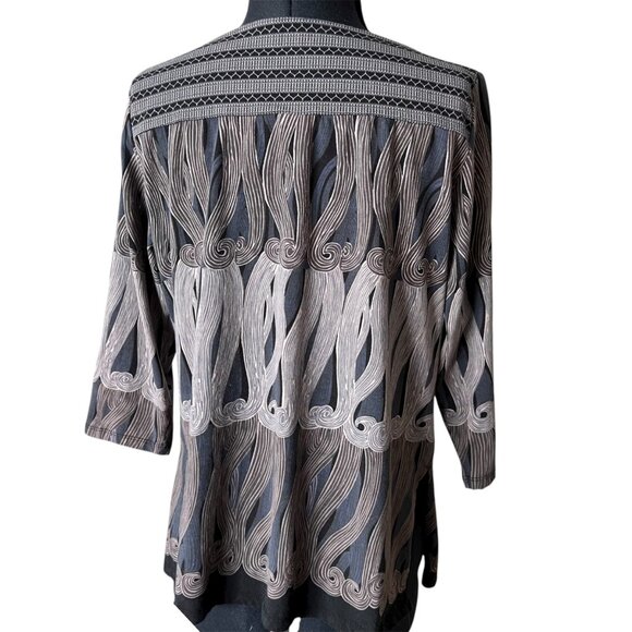 The Metropolitan Museum Of Art Large Tunic With Art Swirl Print 3/4 Sleeves - Picture 2 of 8